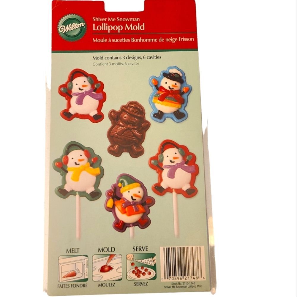 Wilton Shiver‎ Me Snowman Lollipop Mold 6 openings